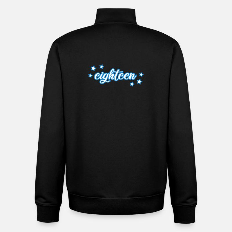 Dix-huitième anniversaire - Sweat zippé unisexe en coton bio Stanley/Stella - noir