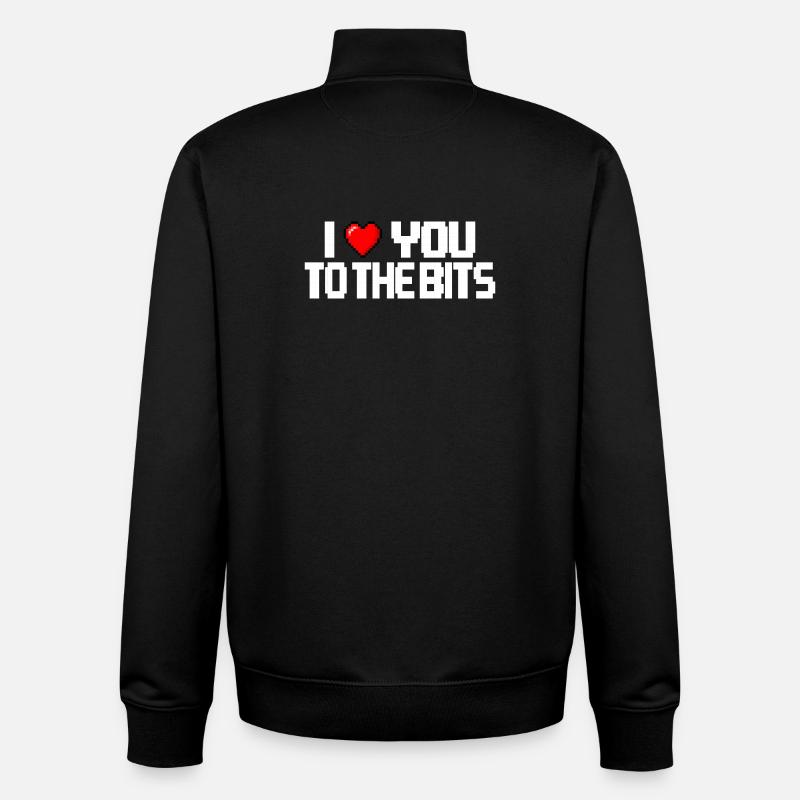 Je t’aime jusqu’aux bouts (sombre) - Sweat zippé unisexe en coton bio Stanley/Stella - noir