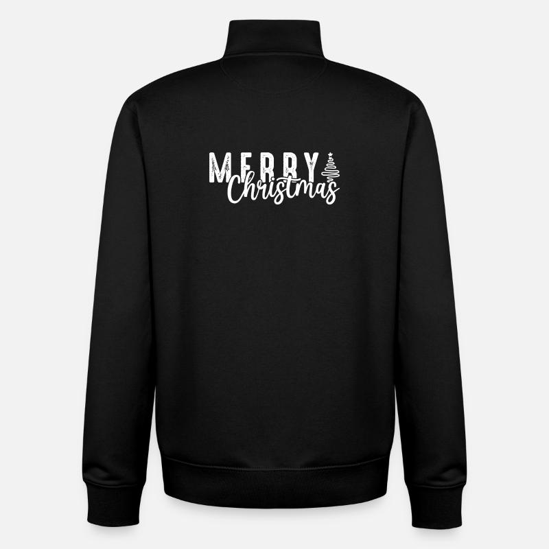 Superposition de script de joyeux Noël - Sweat zippé unisexe en coton bio Stanley/Stella - noir