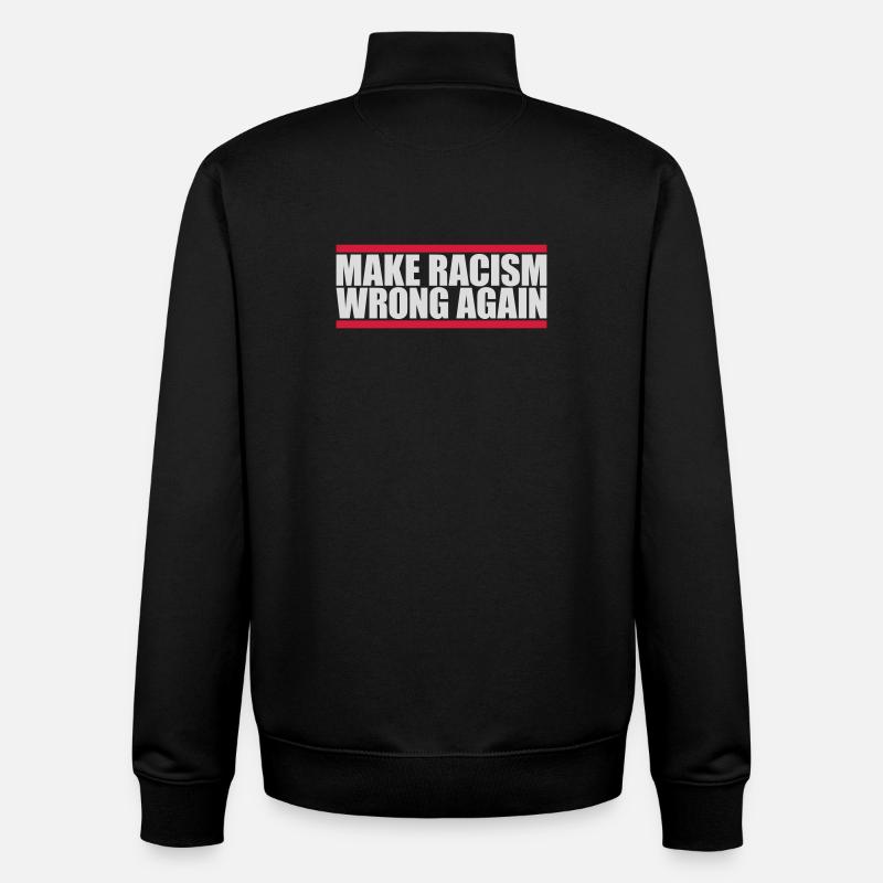 make racism wrong again - Unisex Organic Zip Sweatshirt von Stanley/Stella - Schwarz