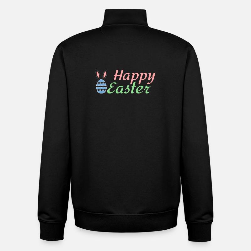Happy Easter - Unisex Organic Zip Sweatshirt by Stanley/Stella - black