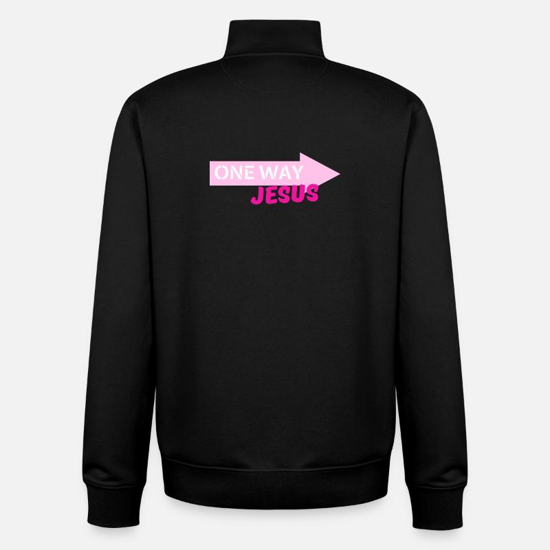 Flèche de Jésus à sens unique - Sweat zippé unisexe en coton bio Stanley/Stella - noir