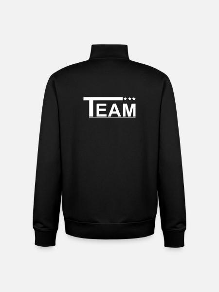 Team with star design - Unisex Organic Zip Sweatshirt by Stanley/Stella - black