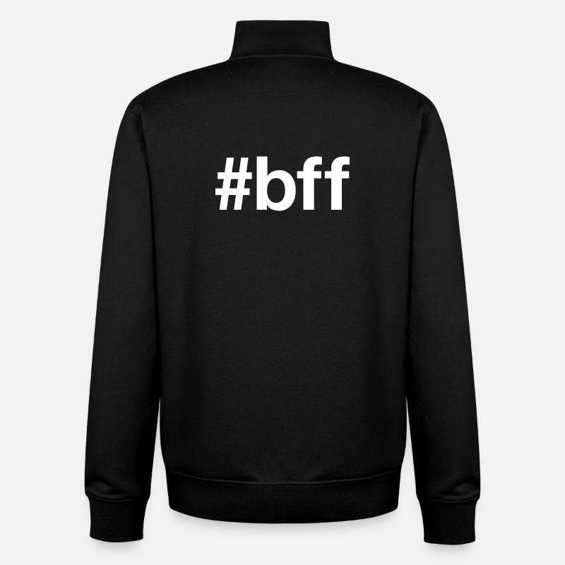 BFF WHITE - Unisex Organic Zip Sweatshirt by Stanley/Stella - black