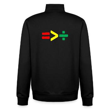 Juneteenth Equality Is Greater Than Division 1865 - Unisex Organic Zip Sweatshirt by Stanley/Stella - black - Back - AI Model Male 185 light (185cm)