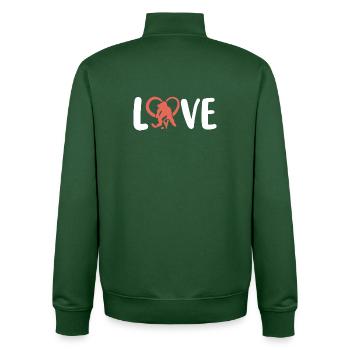 Eishockey Hockeyspielerin - Unisex Organic Zip Sweatshirt von Stanley/Stella - Flaschengrün - Hinten - AI Model Male 185 dark (185cm)