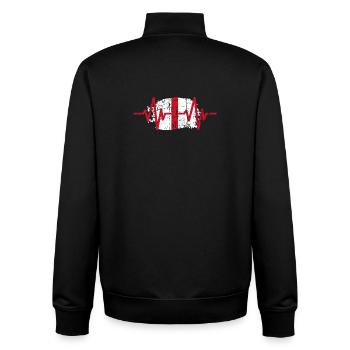 England Herzschlag - Unisex Organic Zip Sweatshirt von Stanley/Stella - Schwarz - Hinten - AI Model Male 185 light (185cm)