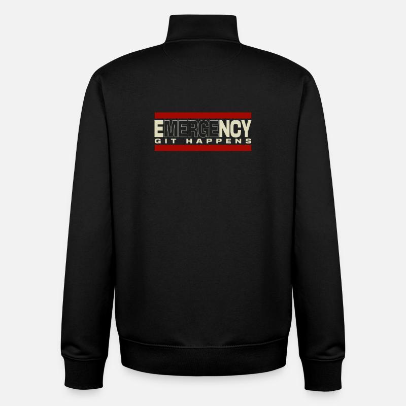 Nerd geek emergency git happens - Unisex Organic Zip Sweatshirt by Stanley/Stella - black