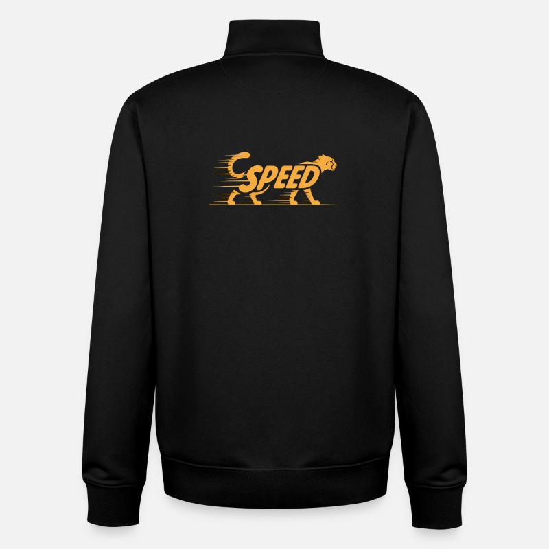 Cheetah Speed - Logo de chat cool - Sweat zippé unisexe en coton bio Stanley/Stella - noir
