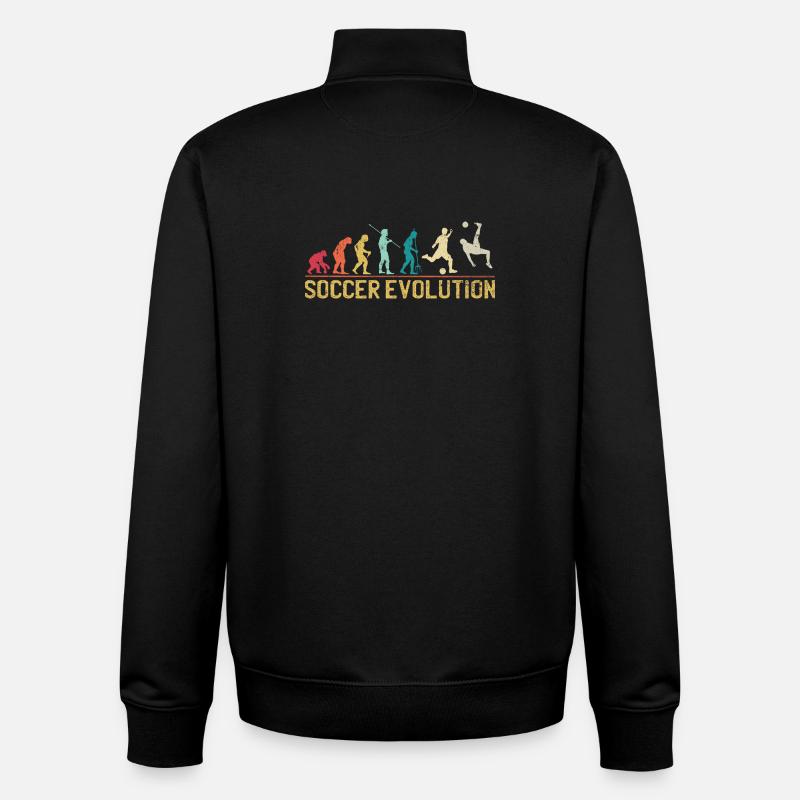 Soccer Evolution Progression Design - Unisex Organic Zip Sweatshirt von Stanley/Stella - Schwarz
