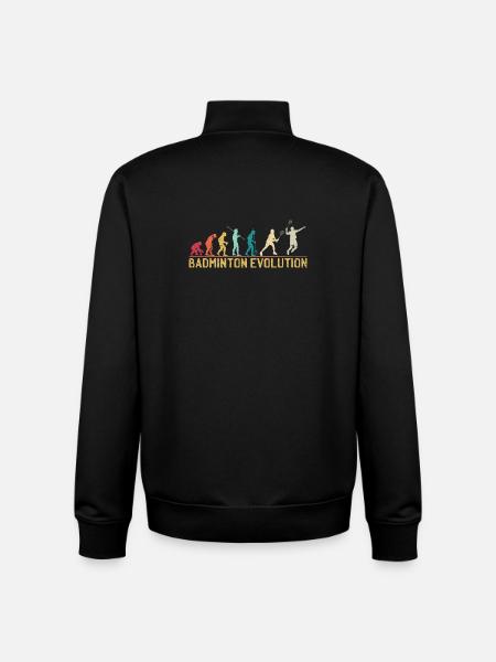 Badminton Evolution Timeline Design - Unisex Organic Zip Sweatshirt by Stanley/Stella - black