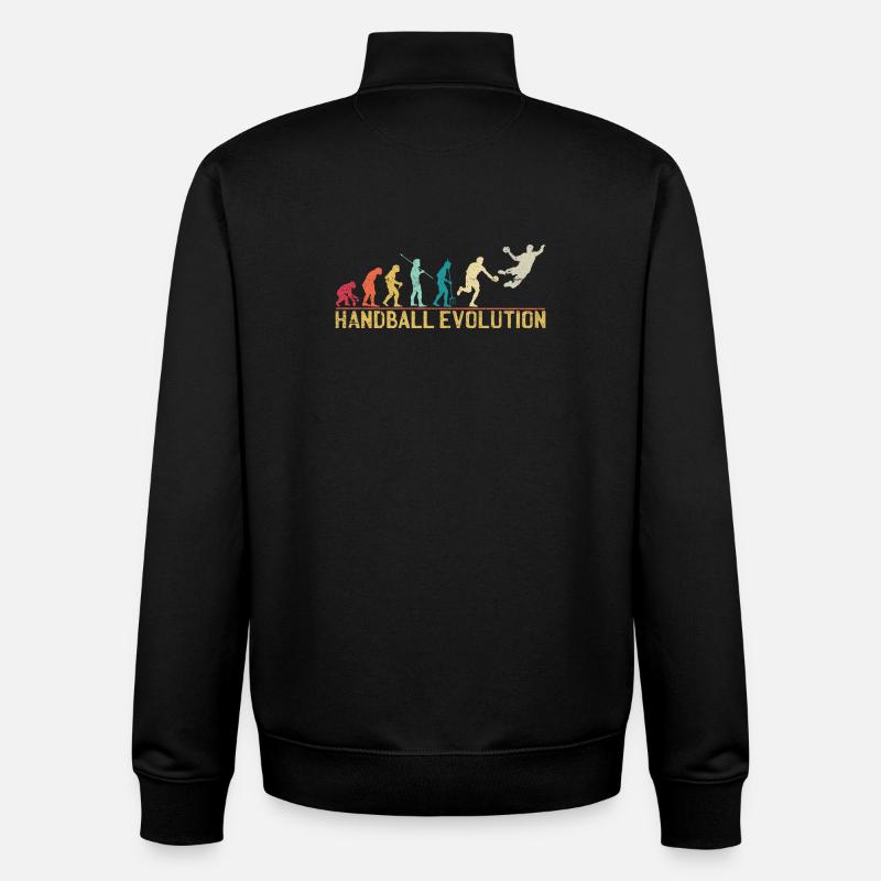 Handball Evolution Progression Design - Unisex Organic Zip Sweatshirt von Stanley/Stella - Schwarz