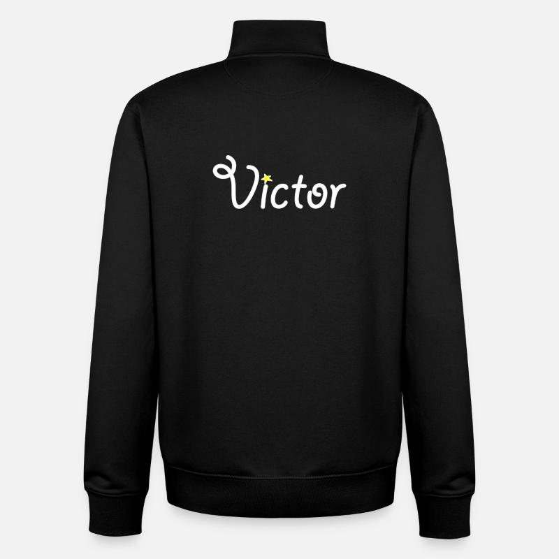 Victor - Sweat zippé unisexe en coton bio Stanley/Stella - noir