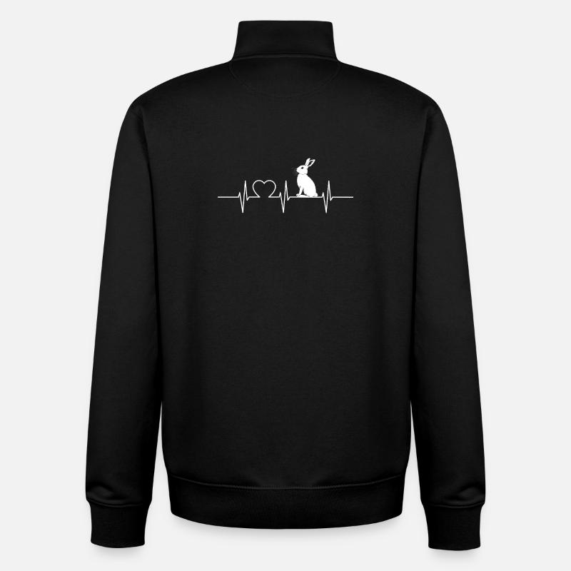 Lapin Lapin - Sweat zippé unisexe en coton bio Stanley/Stella - noir
