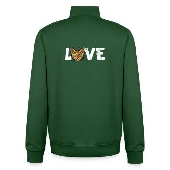 Bengal Cat Love Breed Portrait Feline Pet Lover Gi - Unisex Organic Zip Sweatshirt by Stanley/Stella - bottle green - Back - AI Model Male 185 dark (185cm)