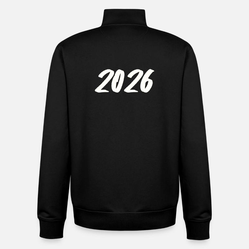 Coup de pinceau année 2026 - Sweat zippé unisexe en coton bio Stanley/Stella - noir