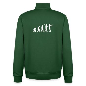 Evolution Of Man Gun Shooting Target Practice - Unisex Organic Zip Sweatshirt by Stanley/Stella - bottle green - Back - AI Model Male 185 dark (185cm)