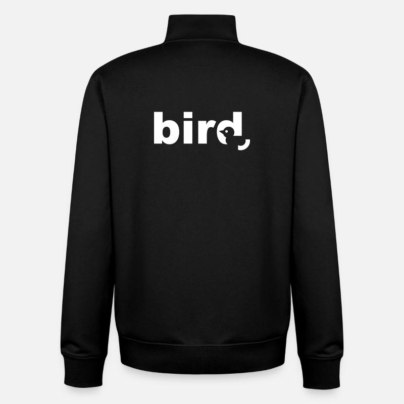 Bird White Text - Unisex Organic Zip Sweatshirt by Stanley/Stella - black