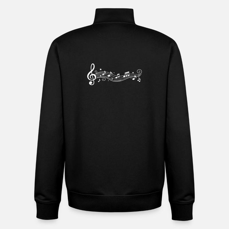 Musical Notes Melody Clefs - Unisex Organic Zip Sweatshirt by Stanley/Stella - black