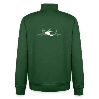 Helikopter Herzschlag Hubschrauber - Unisex Organic Zip Sweatshirt von Stanley/Stella - Flaschengrün - Hinten - AI Model Male 185 dark (185cm)