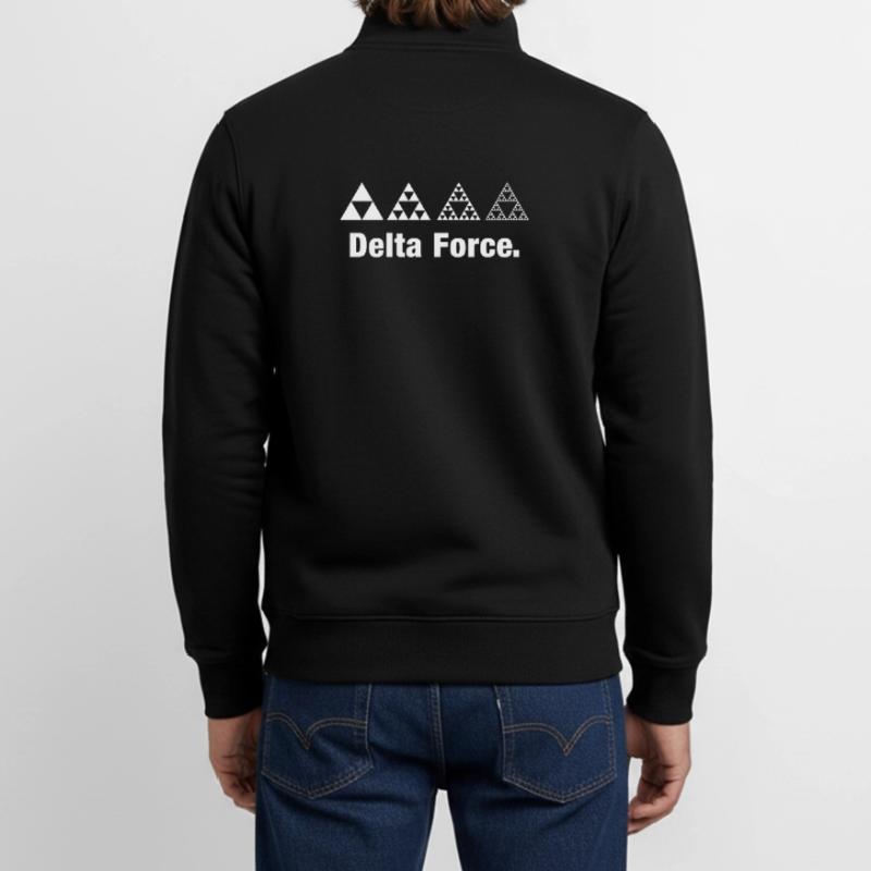Fractal Triangle Force Geometry Recursion Unisex Organic Zip Sweatshirt by Stanley/Stella