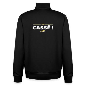 J'tai cassé ! Réplique culte Brice de Nice - Sweat zippé unisexe en coton bio Stanley/Stella - noir - Dos - AI Model Male 185 light (185cm)