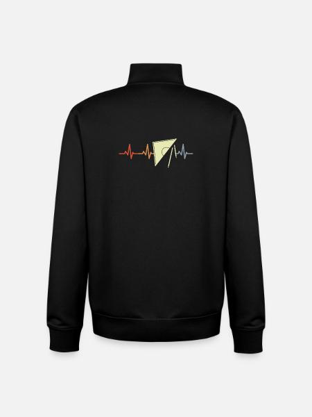 Retro Geotriangle Heart Palpitations - Unisex Organic Zip Sweatshirt by Stanley/Stella - black