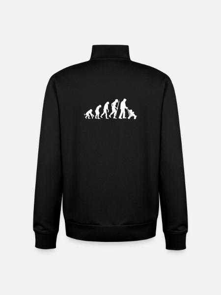 Evolution des Super-Opas Großvater - Unisex Organic Zip Sweatshirt von Stanley/Stella - Schwarz
