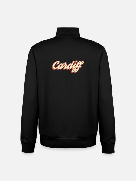 Cardiff Retro Script Logo - Unisex Organic Zip Sweatshirt von Stanley/Stella - Schwarz