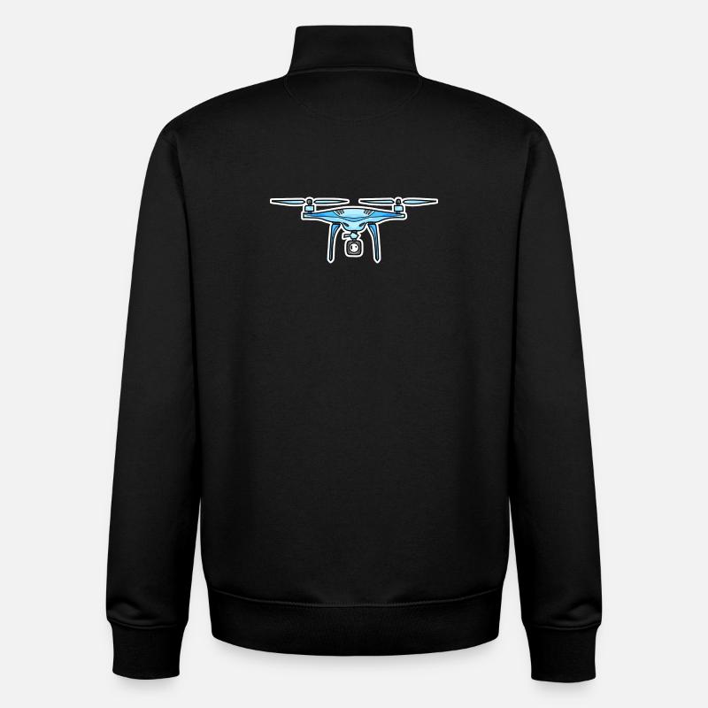 Drone Drone Drones - Sweat zippé unisexe en coton bio Stanley/Stella - noir