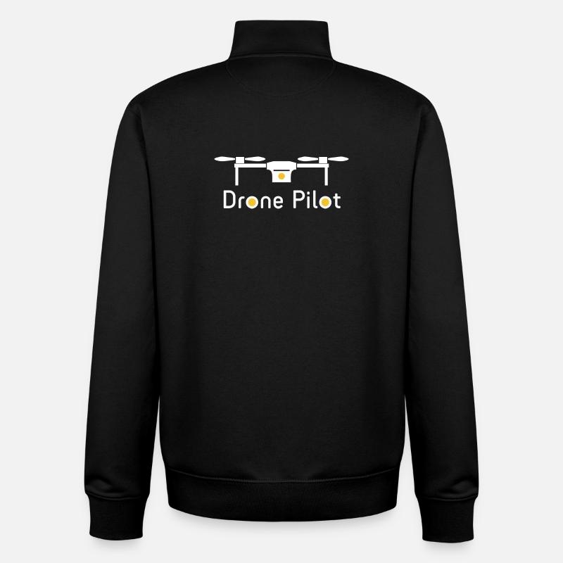 Drone Pilot - Sweat zippé unisexe en coton bio Stanley/Stella - noir