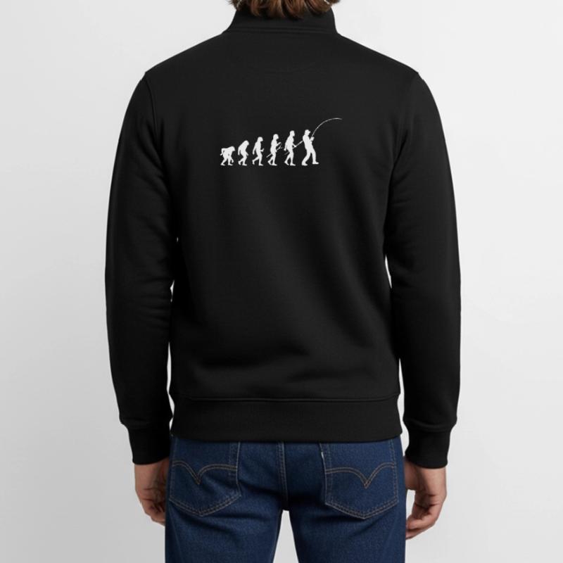 Silhouette du pêcheur Evolution Sweat zippé unisexe en coton bio Stanley/Stella