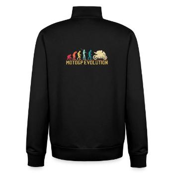 Conception de la silhouette Motocross Evolution - Sweat zippé unisexe en coton bio Stanley/Stella - noir - Dos - AI Model Male 185 light (185cm)