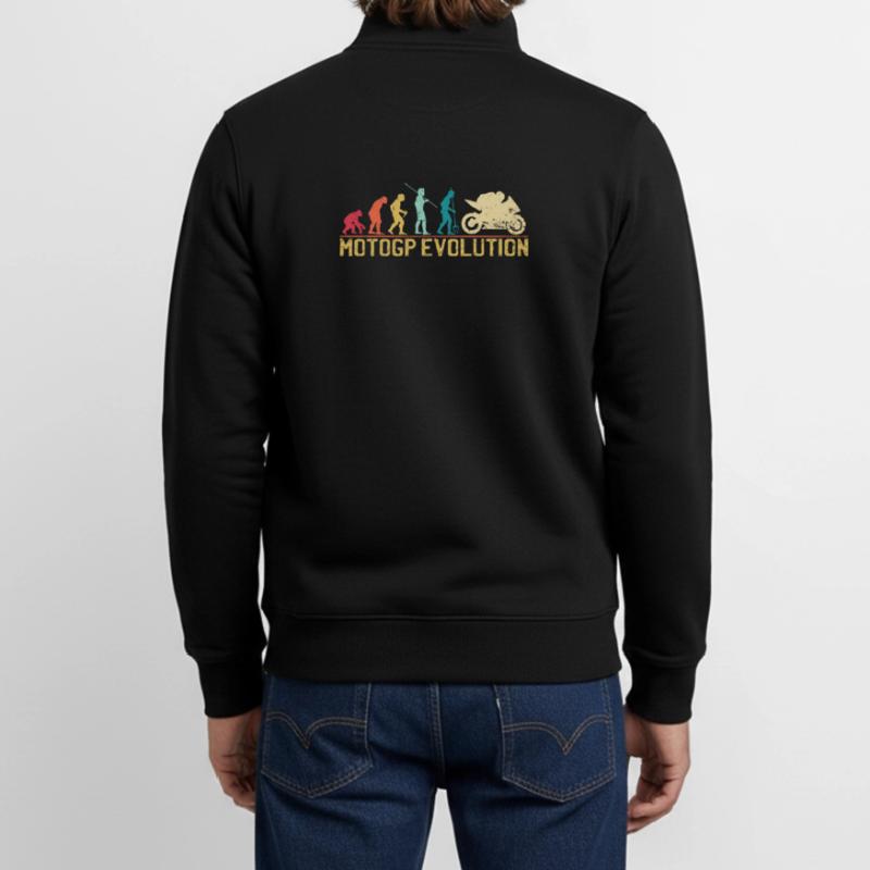 Conception de la silhouette Motocross Evolution Sweat zippé unisexe en coton bio Stanley/Stella