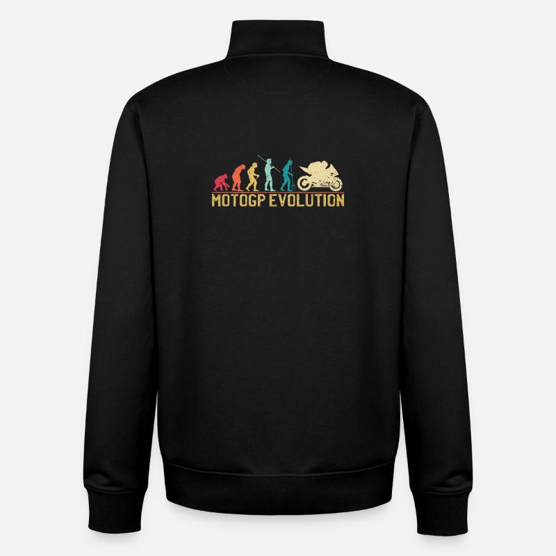 Motocross Evolution Silhouette Design - Unisex Organic Zip Sweatshirt von Stanley/Stella - Schwarz