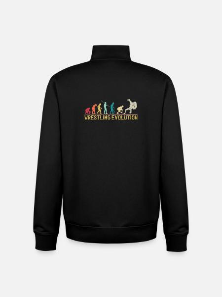 Wrestling Evolution Artwork - Unisex Organic Zip Sweatshirt by Stanley/Stella - black