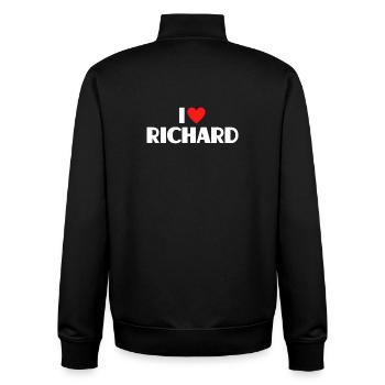 I love Richard Rotes Herz Romantischer Name Fan - Unisex Organic Zip Sweatshirt von Stanley/Stella - Schwarz - Hinten - AI Model Male 185 light (185cm)