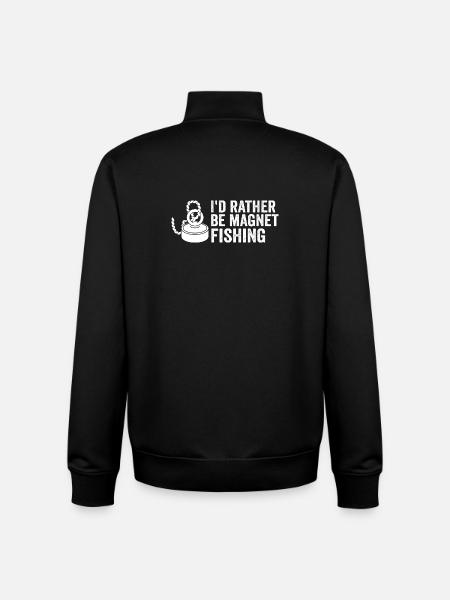 Neodymium Magnet Fishing Magnetic Fisher - Unisex Organic Zip Sweatshirt by Stanley/Stella - black