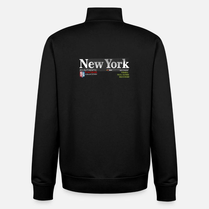 Street Style Abstrait NYC Imprimer - Sweat zippé unisexe en coton bio Stanley/Stella - noir