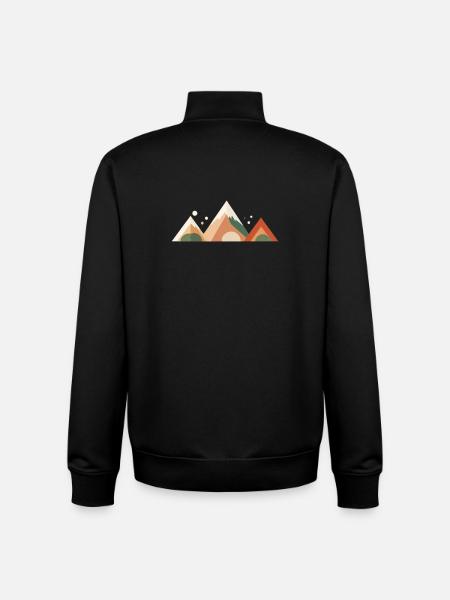 Alpine Sunset Peaks - Unisex Organic Zip Sweatshirt by Stanley/Stella - black