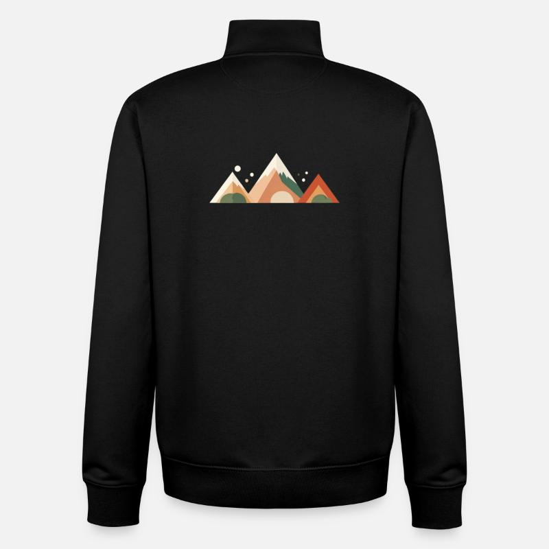 Alpine Sunset Peaks - Unisex Organic Zip Sweatshirt von Stanley/Stella - Schwarz