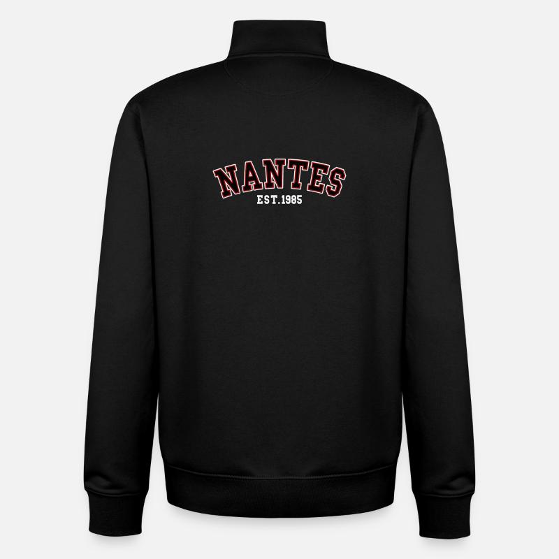 Nantes fondée en 1985 - Sweat zippé unisexe en coton bio Stanley/Stella - noir