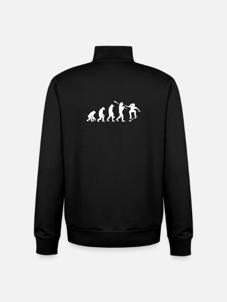 Skateboarding Evolution Skater Streetwear Player - Unisex Organic Zip Sweatshirt by Stanley/Stella - black