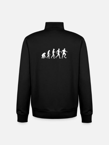 Evolution des Fußballspielers - Unisex Organic Zip Sweatshirt von Stanley/Stella - Schwarz