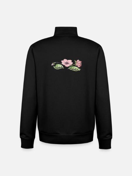 Vrille de fleur - Sweat zippé unisexe en coton bio Stanley/Stella - noir