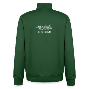 Dahoam - badisches Sprichwort Dialekt Schwarzwald - Unisex Organic Zip Sweatshirt von Stanley/Stella - Flaschengrün - Hinten - AI Model Male 185 dark (185cm)