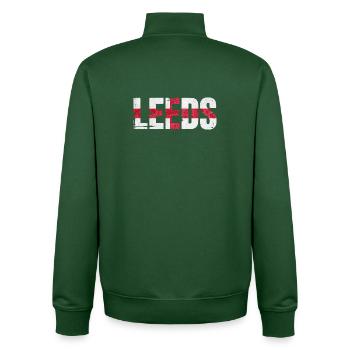 Leeds, Angleterre - Sweat zippé unisexe en coton bio Stanley/Stella - vert bouteille - Dos - AI Model Male 185 dark (185cm)