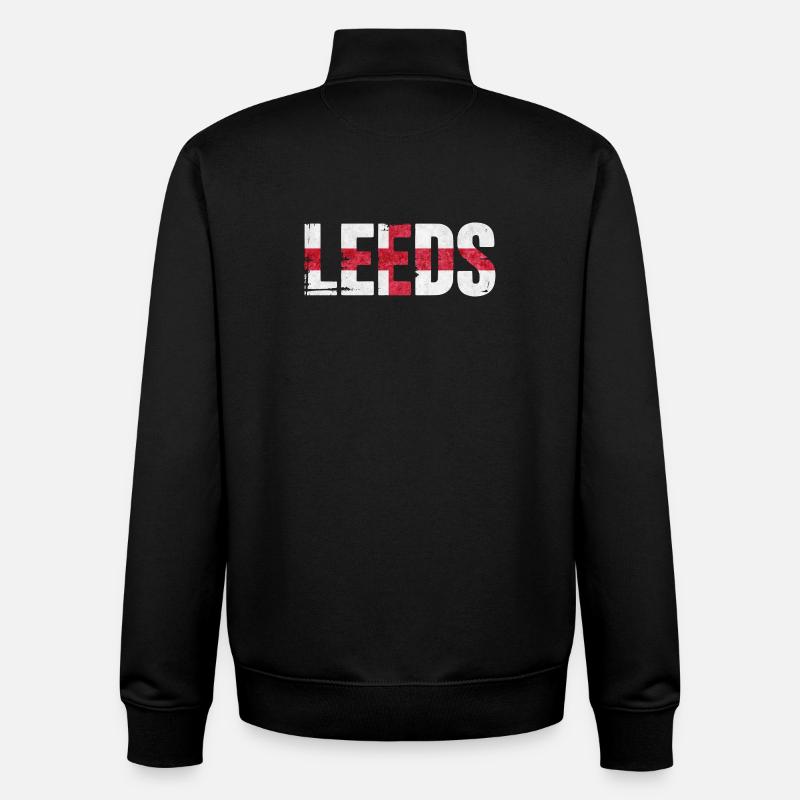 Leeds England - Unisex Organic Zip Sweatshirt by Stanley/Stella - black