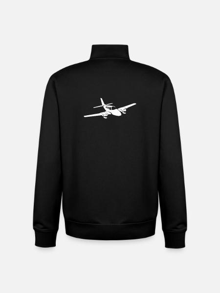Minimalistisk propelplan-silhuet - Stanley/Stella unisex sweatshirt med lynlås i økologisk - sort
