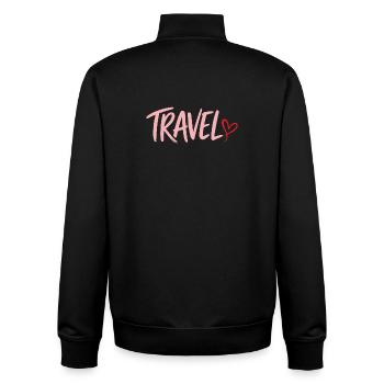Reiseherz  - Unisex Organic Zip Sweatshirt von Stanley/Stella - Schwarz - Hinten - AI Model Male 185 light (185cm)